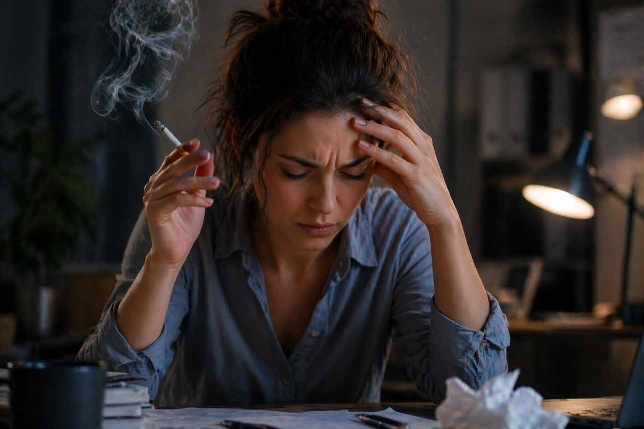 zigarette und spannung rauchverlangen und stress laserostop mit dem rauchen aufhoeren